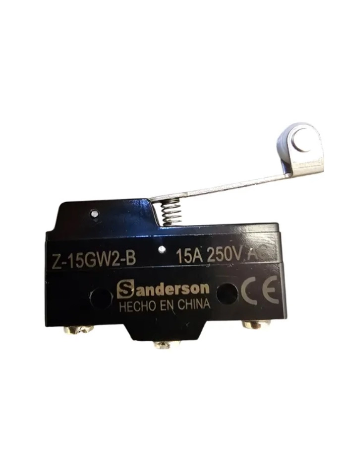 Micro switch vertical con boton palanca rigida con eje y rodillo Sanderson